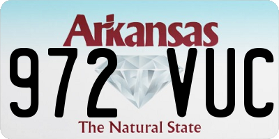 AR license plate 972VUC