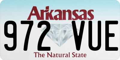 AR license plate 972VUE