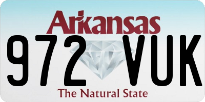 AR license plate 972VUK