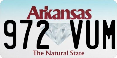 AR license plate 972VUM