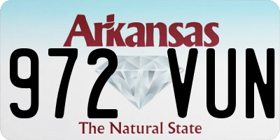 AR license plate 972VUN