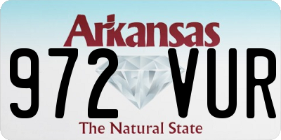 AR license plate 972VUR