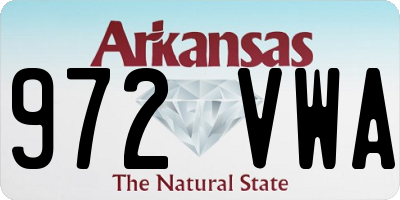 AR license plate 972VWA