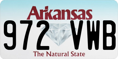 AR license plate 972VWB