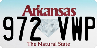 AR license plate 972VWP