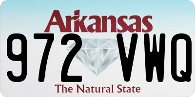 AR license plate 972VWQ