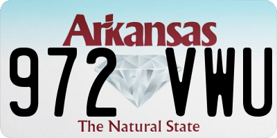 AR license plate 972VWU