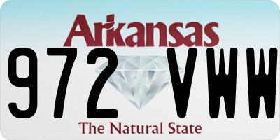 AR license plate 972VWW