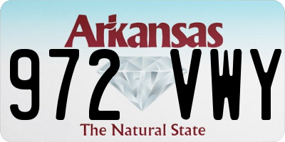 AR license plate 972VWY