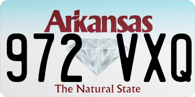 AR license plate 972VXQ
