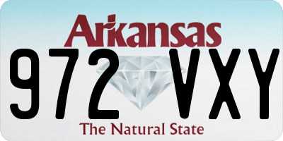AR license plate 972VXY