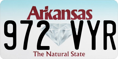 AR license plate 972VYR