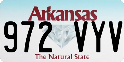 AR license plate 972VYV