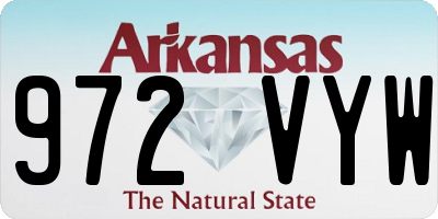 AR license plate 972VYW