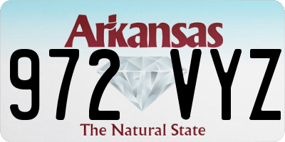 AR license plate 972VYZ