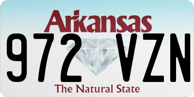AR license plate 972VZN