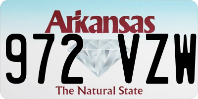 AR license plate 972VZW