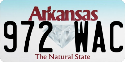 AR license plate 972WAC