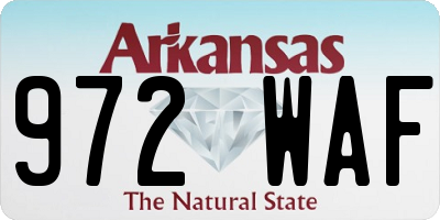 AR license plate 972WAF