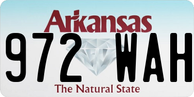 AR license plate 972WAH