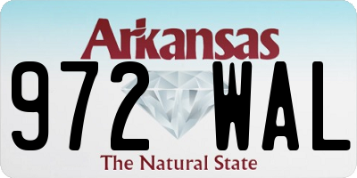 AR license plate 972WAL