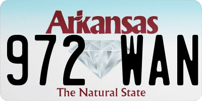 AR license plate 972WAN