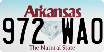 AR license plate 972WAO