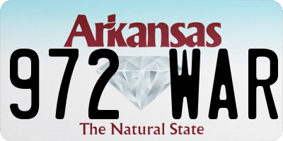 AR license plate 972WAR