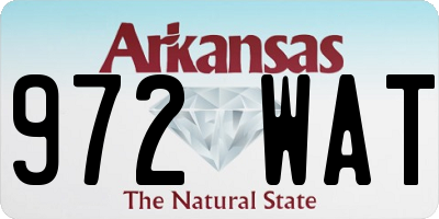 AR license plate 972WAT