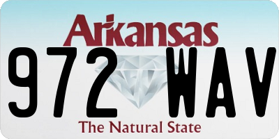 AR license plate 972WAV