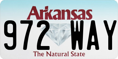 AR license plate 972WAY