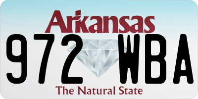 AR license plate 972WBA