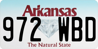 AR license plate 972WBD