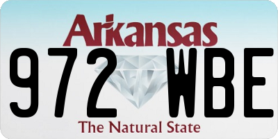 AR license plate 972WBE