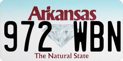 AR license plate 972WBN