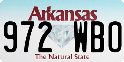AR license plate 972WBO