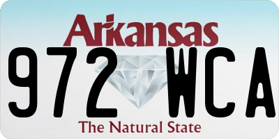 AR license plate 972WCA