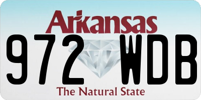 AR license plate 972WDB