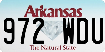 AR license plate 972WDU