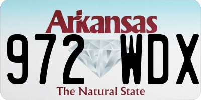 AR license plate 972WDX