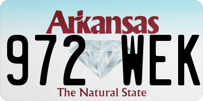 AR license plate 972WEK