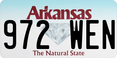 AR license plate 972WEN