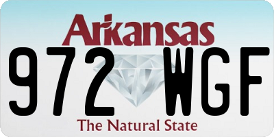 AR license plate 972WGF