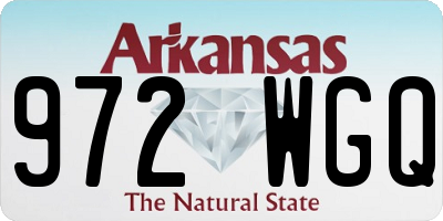 AR license plate 972WGQ