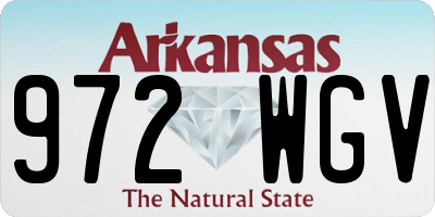 AR license plate 972WGV