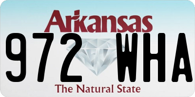 AR license plate 972WHA