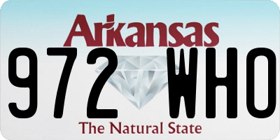 AR license plate 972WHO