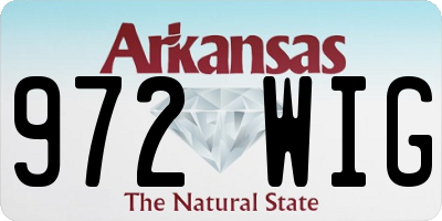 AR license plate 972WIG