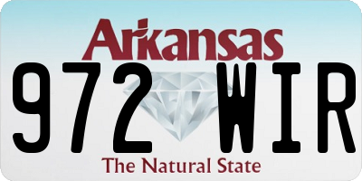 AR license plate 972WIR
