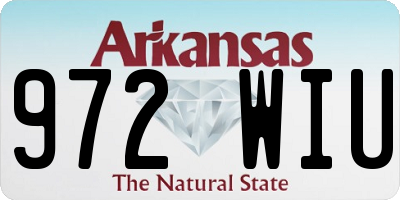 AR license plate 972WIU